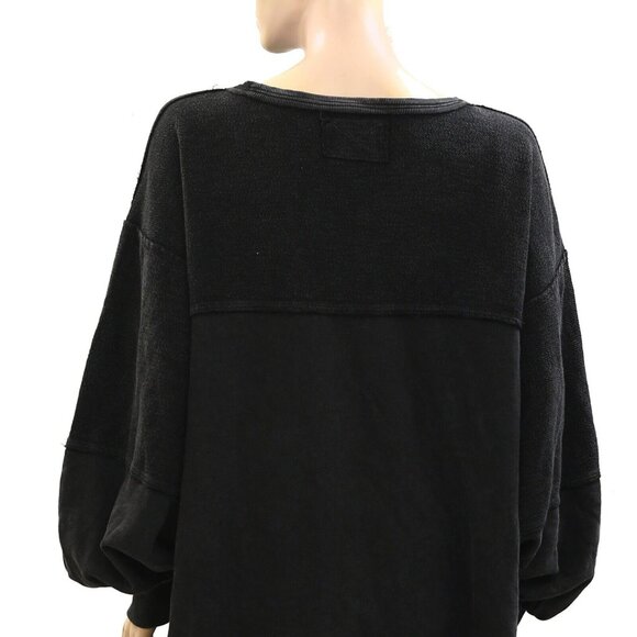 Free People We The Free Coastal Solid Crew Sweatshirt Top Oversized XS 275708 - Picture 8 of 8